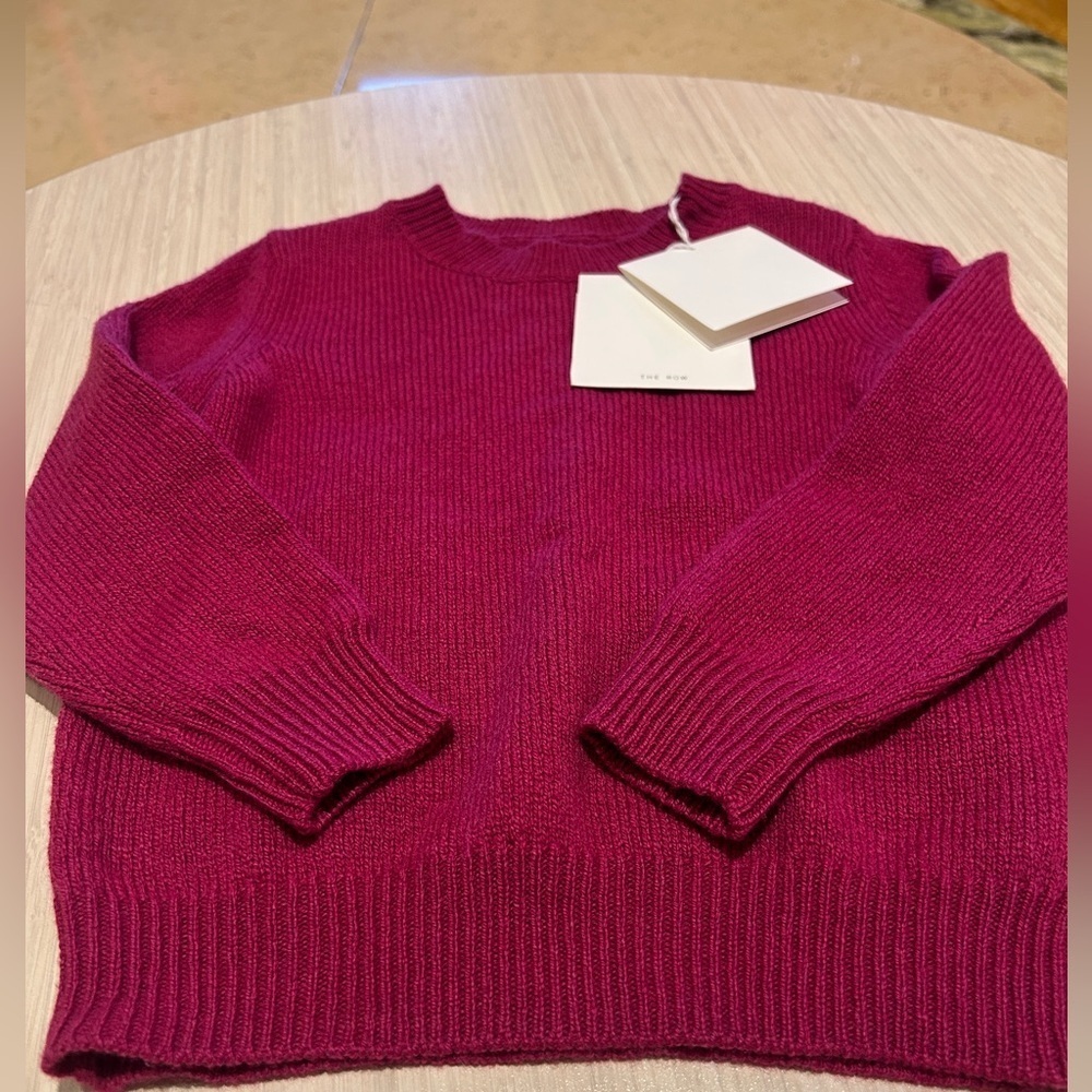 The Row Dewey Girls Sweater Cashmere 4 years old 4YO purple magenta Crewneck - Picture 4 of 13
